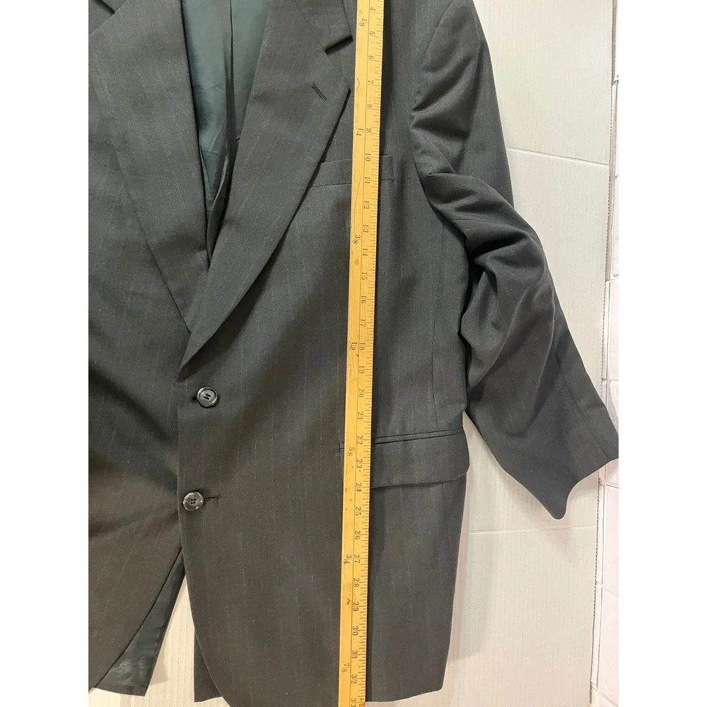 Kilburne and Finch Suit Mens 46L W40 Gray Excellent Wool Blend Pinstripe‎ 2pc